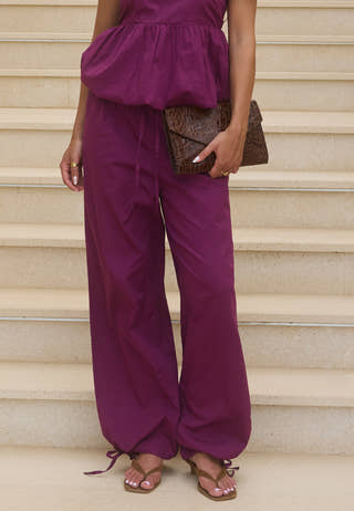 Tie Detail Cotton Trousers
