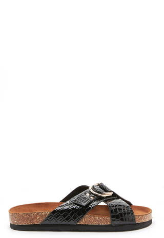 Maxi PU Croc Crossover Sandal