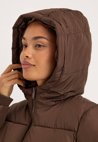 Pcbee New Long Puffer Jacket Brown