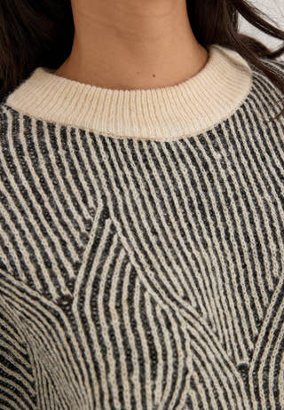 Pcjenna LS O-neck knit Grey