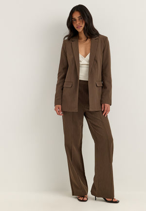 Pcbozzy Hw Wide Striped Pants Brown