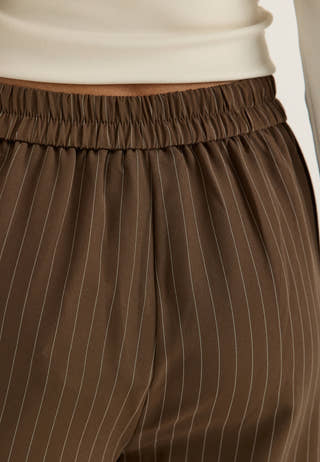 Pcbozzy Hw Wide Striped Pants Brown