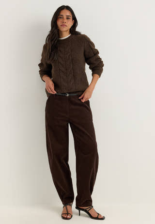 Pcnina Ls O-neck Knit Brown