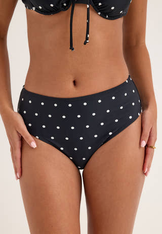 High Waist Bikini Bottom Dotted