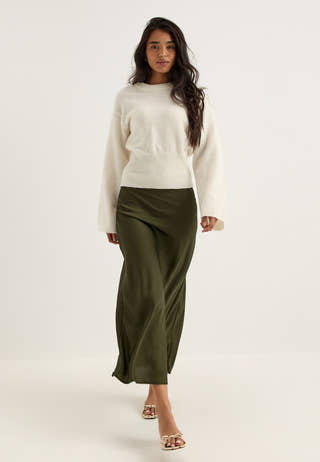 Viellette Hw Midi Skirt Green