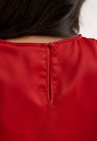 Viellette 2/4 SATIN PUFF TOP Red