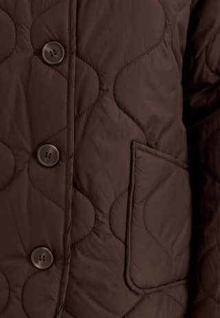 Short Quilted Jacket Brown