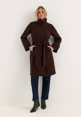 High Neck Midi Coat
