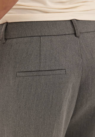 Straight High Waist Suit Trousers Grey