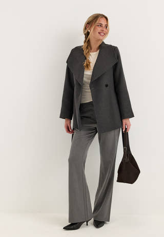 Short Wool Blend Coat