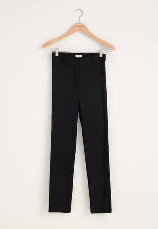 Stretchy Ankle Push-Up Trousers Black