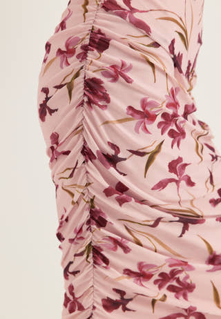 Butterfly Sleeve Mesh Ankle Dress