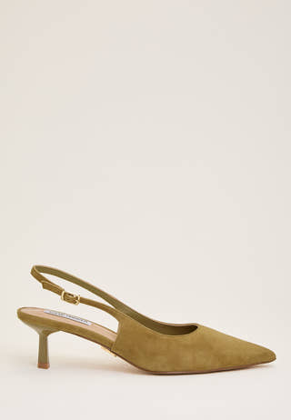 Korra Suede Slingback Sandal Green