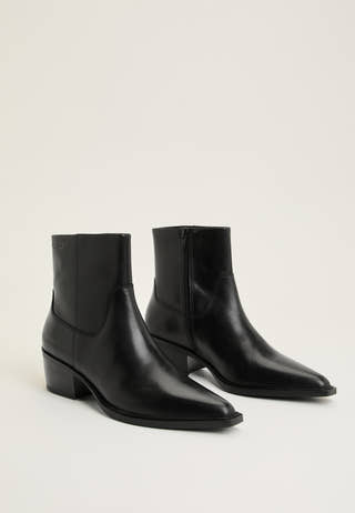 Kelsey Heel Classic Leather Boots Black