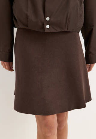 Objreynard Hw Short Knit Skirt Brown