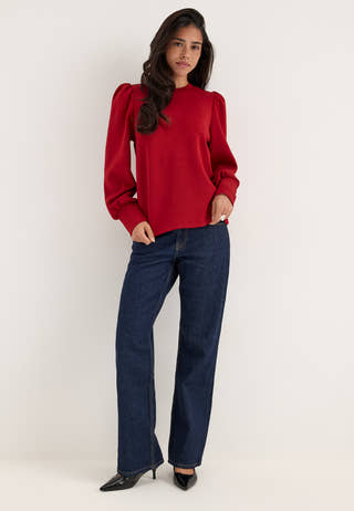 Objandrea Re L/S O-NECK TOP Red