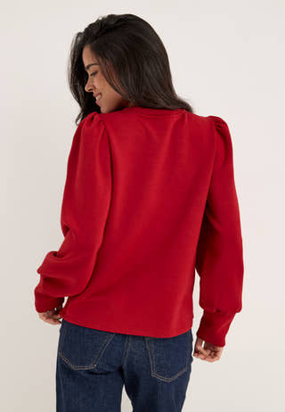Objandrea Re L/S O-NECK TOP Red