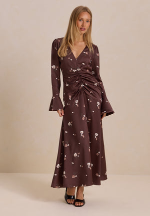Ruched Front Midi Dress