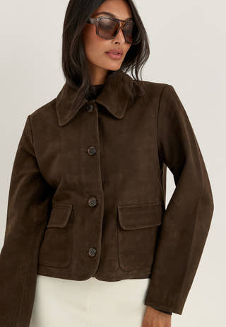 Slfkaya Suede Jacket Brown