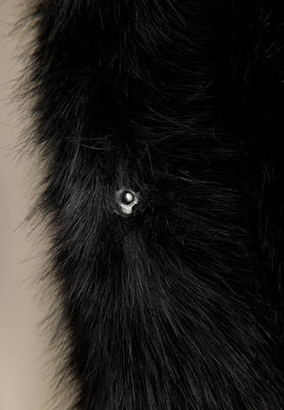 Long Faux Fur Coat Black