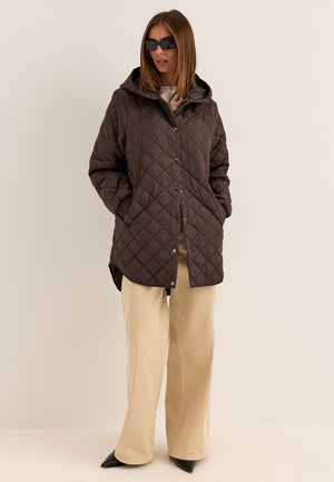 Vitate L/S Hooded Jacket Brown