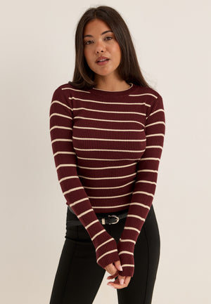 Pcmira New Ls O-neck Knit Purple