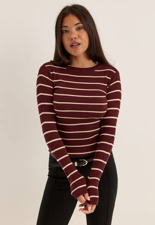 Pcmira New Ls O-neck Knit Purple