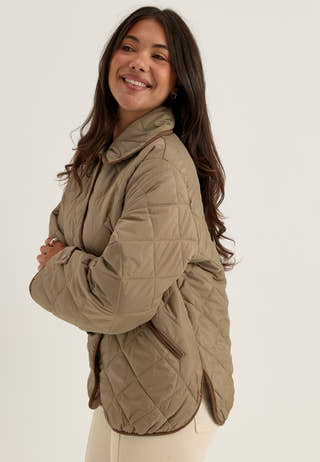 Pcemily Short Quilted Jacket Grey