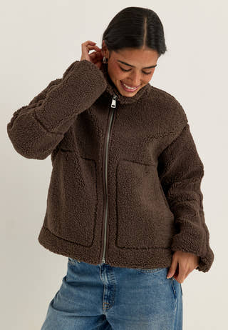 Onlaspen Life Teddy Jacket Brown