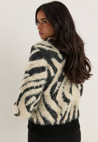 Objhollow L/S RE KNIT PULLOVER Patterned