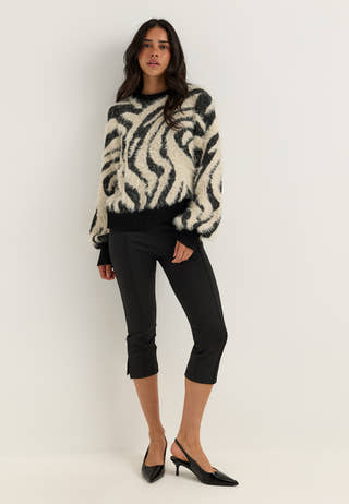Objhollow L/S RE KNIT PULLOVER Patterned