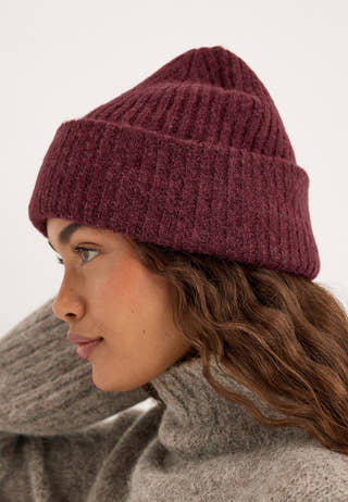 Slflulu Wool Blend Knit Beanie Red