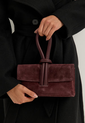Barletta Small Suede Bag Red