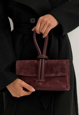 Barletta Small Suede Bag Red