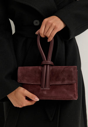 Barletta Small Suede Bag Red