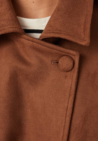 Belted Faux Suede Jacket