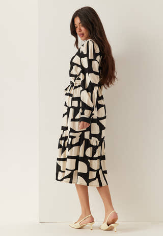 Viscose Flounce Shirt Dress
