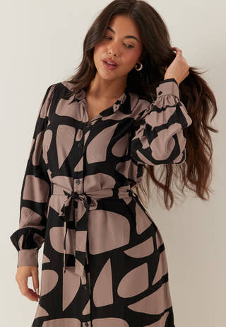 Viscose Flounce Shirt Dress