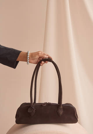Suede Baguette Bag