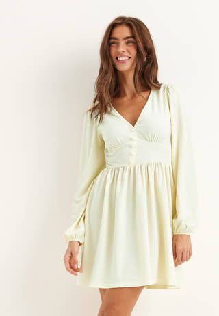Structure Button Mini Dress