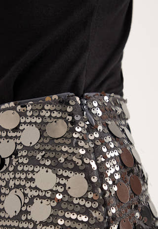 Onljadel Sequins Skirt Grey