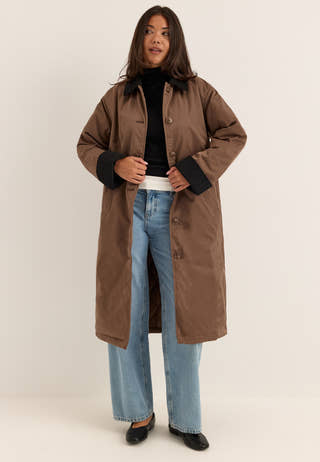 Pcjorma Long Corduroy Jacket Brown