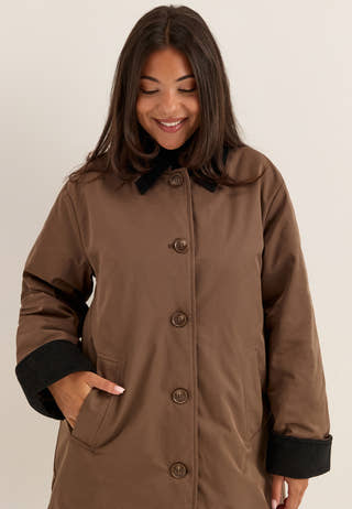Pcjorma Long Corduroy Jacket Brown