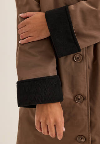 Pcjorma Long Corduroy Jacket Brown