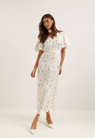 Satin Scarf Maxi Dress