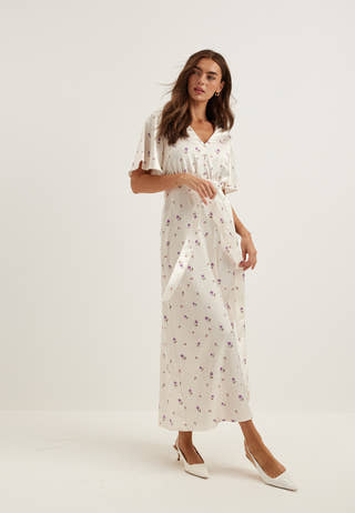 Satin Scarf Maxi Dress