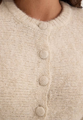 Objsaggia Re Ls Peplum Knit Cardigan White