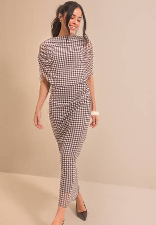 Cape Mesh Ankle Dress