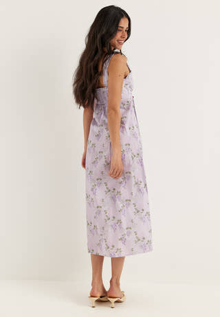 Frill Detail Cotton Midi Dress