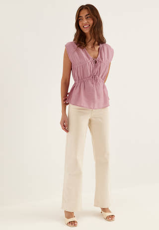 Viscose Tie Detail Blouse